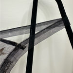 Ecote Urban Outfitters Sheer Mesh Black Top with Silver Stars & Tie Back, Size S Photo 3