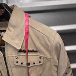 HARLEY DAVIDSON Cream SUEDE LEATHER CROP MOTORCYCLE RIDING JACKET Women's Size Tan Size M Photo 10