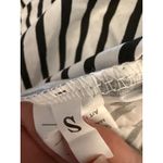 Striped Button Down Shirt Women's Small Cut Out Shoulder Long Sleeve White Photo 4