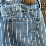 American Eagle womens Mom Jeans blue Stripe, High-Rise, 100% Cotton, Retro Sz 6 Photo 8