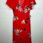 A New Day 🌺🌹🌸  Beautiful Bright‎ Red Floral Wrap Dress Size XS Photo 0