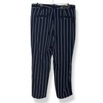 Banana Republic NWT Avery Pants Striped Navy Blue Mid Rise Ankle Length Size 8 Photo 1