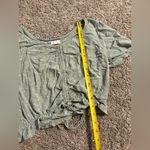 SO () Green Floral Cinch Babydoll Top: Size Medium Photo 5