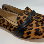 Talbots Ryan Twist Nappa Leather Leopard Calf hair loafers flats women's US 9M Photo 0