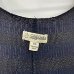 Lily White women's blue gold metallic knit lightweight tank top stretch casual Photo 3