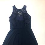 Bill Levkoff Levkoff Bridemade navy lace chiffon maxi dress  Size 4. Photo 7
