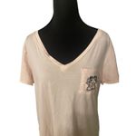Victoria's Secret Light Pink Long Sleep Shirt Short Sleeve VS Logo Pocket Small Photo 2