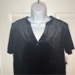 Modcloth  Levels Of Levity Tiered Velvet Babydoll Dress Shift Black S NWT Photo 4