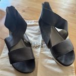 Eileen Fisher sport tumbled leather sneaker sandal size 7 silver grey Photo 1