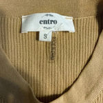 Entro  Scoop Neck Ribbed Tank Top Size Small Mustard Brown Sleeveless Stretch Photo 2