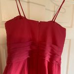 David's Bridal David’s Bridal 10 style F14847 bright pink crinkle chiffon midi dress Photo 5