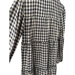 ZARA Gingham Plaid Button Front Tier Layered Mini Dress Black Size XS Photo 7