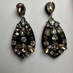 Loft Multi Color Rhinestone & Black Felt Pierced Dangle Drop Earrings NWT $39 Photo 2