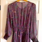 re:named  dress woman’s purple long sleeve floral sheer maxi New size medium Photo 3