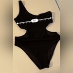 PINK - Victoria's Secret Victoria’s Secret Black Crinkle Cutout One Piece Cheeky Swimsuit Size Medium Photo 9