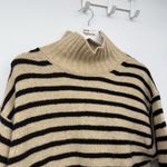 A New Day  Target Beige Black Striped Mock Neck Sweater Oversized Small Photo 1