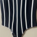 Misha Collection Revolve Black and White Striped Bodysuit Top Photo 5