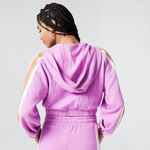 l*space L* Active Cropped Zip Hoodie Athleisure Track Jacket XS Purple Streetwear Photo 3