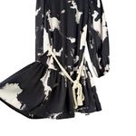 Alexis‎ x Target Long Sleeve Rope Belt Tiered Mini Dress Black White Print, Sz M Size M Photo 10