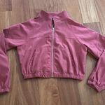 Romwe  Raspberry Cropped Bomber Zip Up Jacker Size S Photo 0