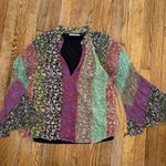 Alice + Olivia Prija Flared Sleeve Blouse M Multicolor Floral Bohemian Hippie Photo 1