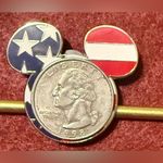 Disney  Vintage Mickey Mouse Red White Blue American Enamel Flag Pin 2001 Photo 3