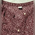 Old Navy Women’s  Small Maroon Floral Print Blouse Button Up Top Shirt Longsleeve Photo 3