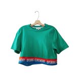 Opening Ceremony  Cropped Banded Tshirt Top Kelly Green Photo 0