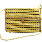 Vintage Mister Ernest Italian Woven Raffia Straw Clutch Brown Photo 0