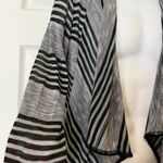 Say What? Lightweight Black Grey Cardigan Women's Size Medium Waterfall Office‎ AOC-B Photo 2
