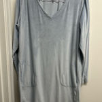 Croft & Barrow  Light Blue Long Sleeve Luxe Velour Nightgown Photo 0