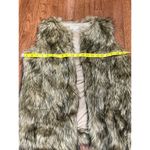 Merona Tan/Cream/Gray Faux Fur Fully Lined Open Front Vest- SZ. Small Warm Cozy Photo 5