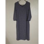 Gap  Navy White Long Sleeve Knit MIDI Dress Size Large Photo 5