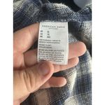 American Eagle Flannel Button Up Shirt Women's XL Hooded Plaid Blue! Blue Photo 6