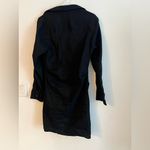 ZARA Black Collared Ruched Shirt Dress Long Sleeve Size M Photo 3