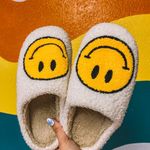 Smiley Face Plush Slippers Size M Photo 5