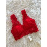 Aerie Eyelash Lace Plunge Bralette Holiday Red Size XS Photo 1