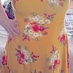 Brooks Woman’s Bobbie  Yellowish Gold Floral pattern Short Sleeve Dress Photo 0