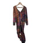 Natural Life  Tie Dye Floral Fleece One Piece Pajama Jumpsuit Loungewear Large Photo 1