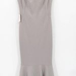 Katie May  Twirl Dress in Dove Gray Draped Back Midi Dress XS NWT Photo 0