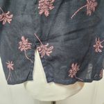 EXPRESS Palm Tree Print Linen Shirt NWT XS Black Vacation Resort Button Up Top Photo 7