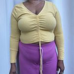 O'Neill Yellow Long sleeve top, ruched long sleeved shirt Photo 3