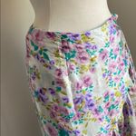 SheIn  Wrap Skirt Womens Sz XL Floral Ruffle Cream Purple Coquette Photo 1