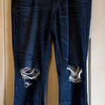 American Eagle  | Basic “Tomgirl” Distressed Cuffed Jeans Size 12 Photo 0