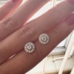 NWT S925 Natural Aquamarine with Zircon stones dainty fashion studs/earrings Photo 0