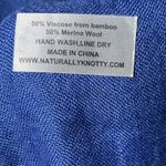 Boho Luxe Fringe Wrap Shawl Blue Bamboo Merino Scarf Naturally Knotty OS Photo 4