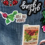 Maurice's Maurice’s Wash Jean Jacket adorned with assorted patches women's medium Photo 12