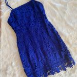 ASTR NWOT The Label Blue Lace Mini Sleeveless Cocktail Dress Size M Photo 0