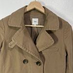 Gap  Double Breasted Lined Parka Coat Womens‎ Medium Beige Cotton Preppy Classic Photo 2