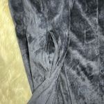 Cabernet full length navy blue Velour front zip lounge coat sz Large Photo 5